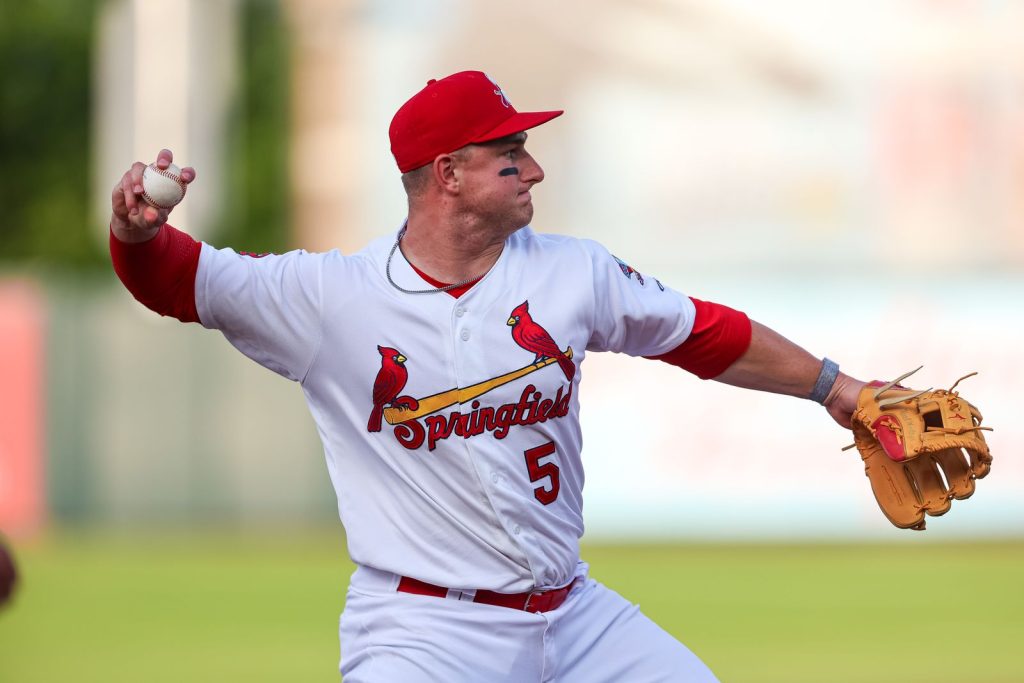 Springfield Cardinals pitcher mid throw.